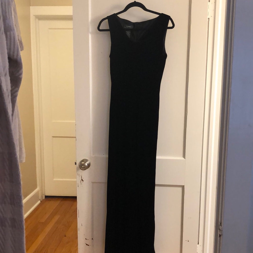 Lauren Ralph Lauren sleeveless black velvet gown